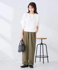 K2FFD37049 a.v.v(アー・ヴェ・ヴェ) バックパールニット コーラルオレンジ