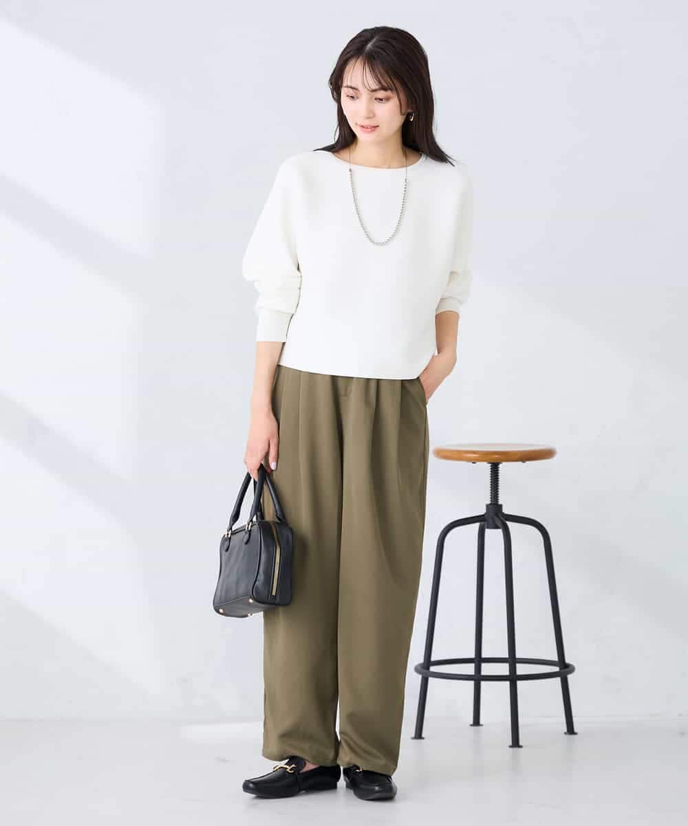 K2FFD37049 a.v.v(アー・ヴェ・ヴェ) バックパールニット コーラルオレンジ