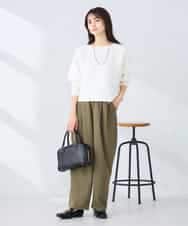 K2FFD37049 a.v.v(アー・ヴェ・ヴェ) バックパールニット コーラルオレンジ