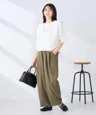 K2FFD37049 a.v.v(アー・ヴェ・ヴェ) バックパールニット コーラルオレンジ