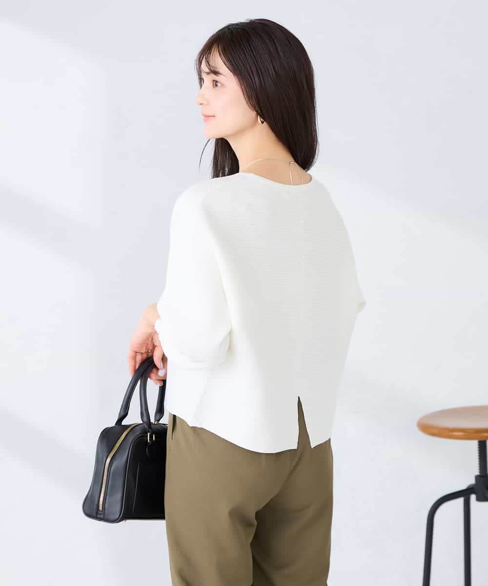 K2FFD37049 a.v.v(アー・ヴェ・ヴェ) バックパールニット コーラルオレンジ