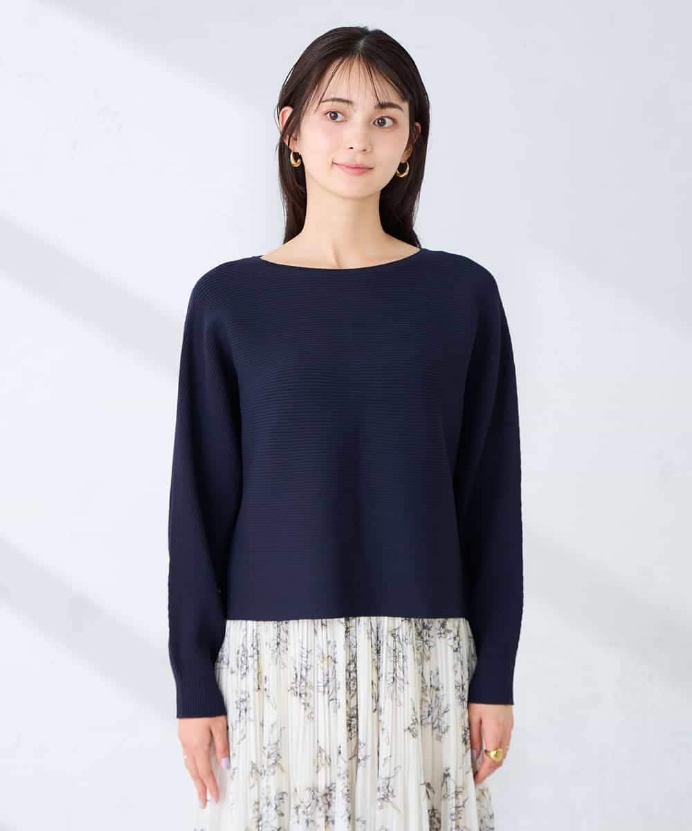 K2FFD37049 a.v.v(アー・ヴェ・ヴェ) バックパールニット コーラルオレンジ