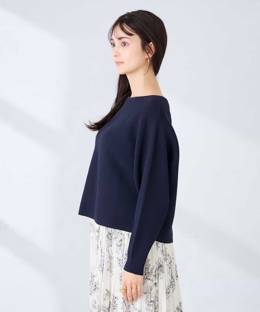 K2FFD37049 a.v.v(アー・ヴェ・ヴェ) バックパールニット コーラルオレンジ