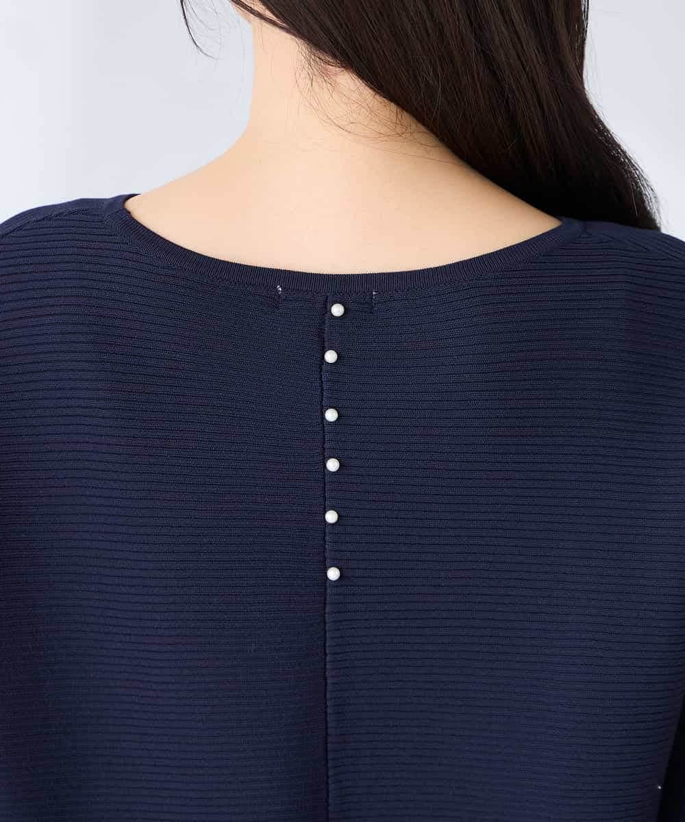 K2FFD37049 a.v.v(アー・ヴェ・ヴェ) バックパールニット コーラルオレンジ