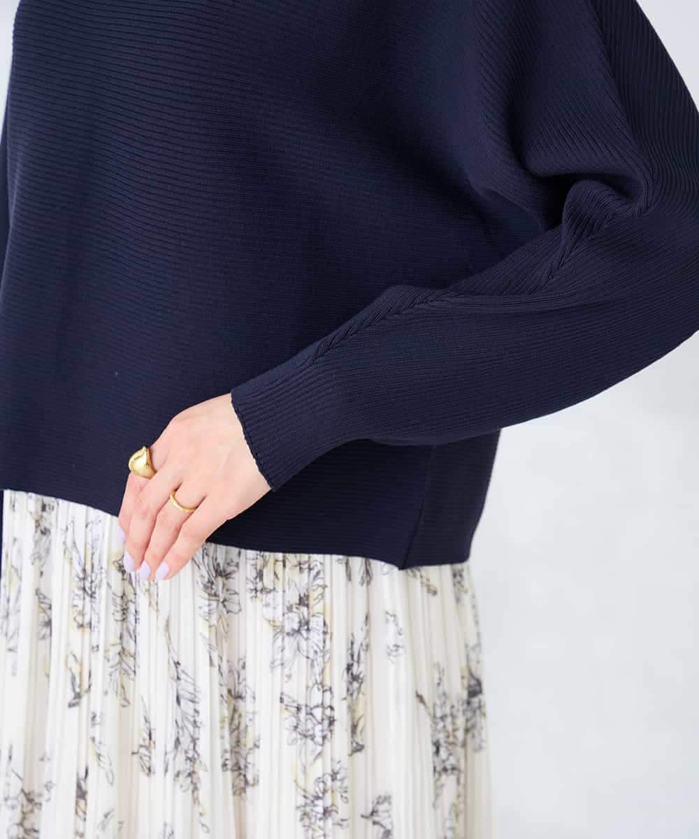 K2FFD37049 a.v.v(アー・ヴェ・ヴェ) バックパールニット コーラルオレンジ