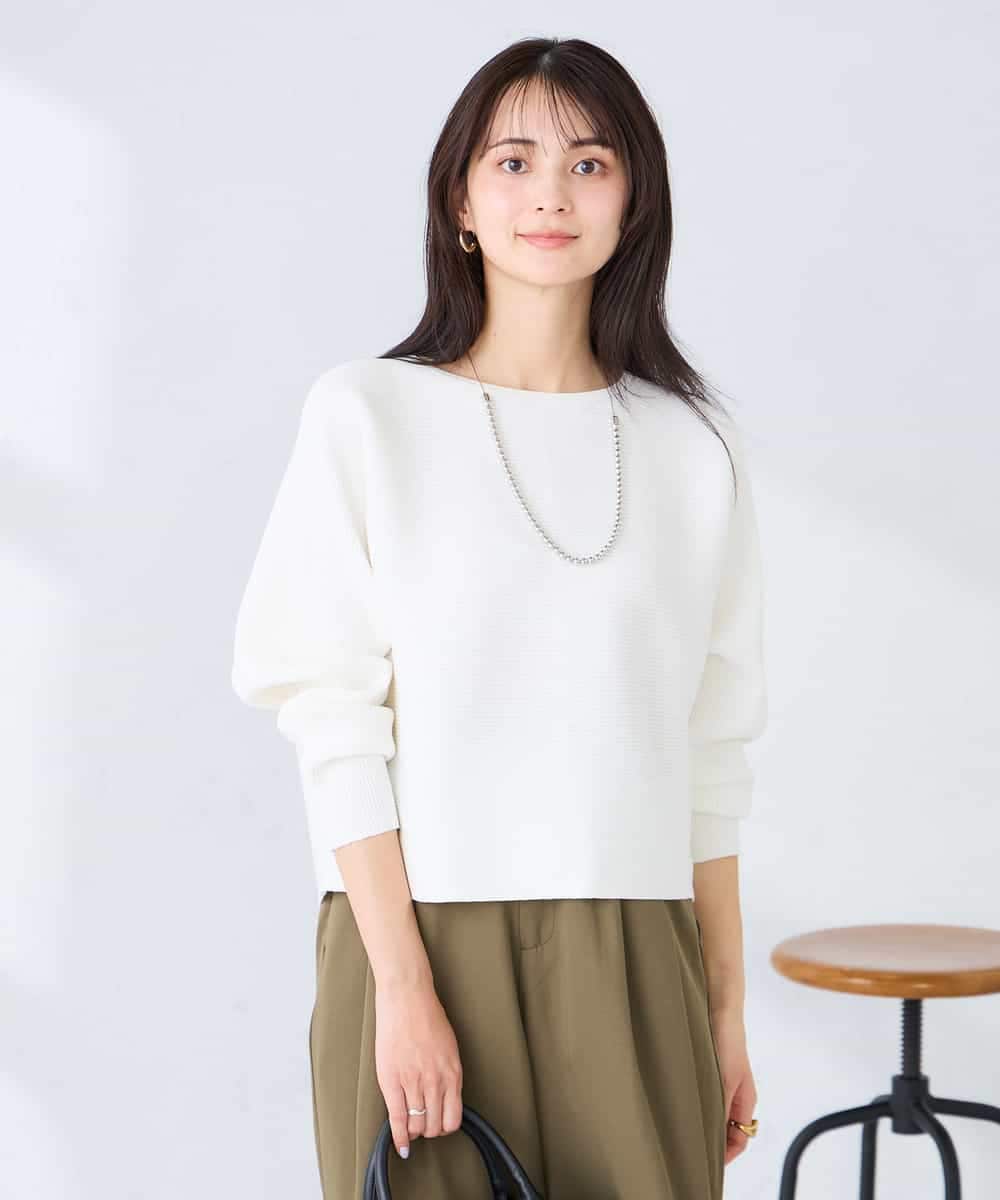 K2FFD37049 a.v.v(アー・ヴェ・ヴェ) バックパールニット アイボリー