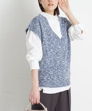 K2FFS24049 a.v.v(アー・ヴェ・ヴェ) Vネックニットベスト ネイビー