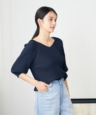 K2FGA15044 a.v.v(アー・ヴェ・ヴェ) プリーツライクニット ネイビー