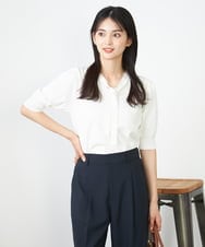 K2FGA18044 a.v.v(アー・ヴェ・ヴェ) ラメ混ボウタイニット ホワイト
