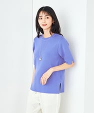 K2FGA20039 a.v.v(アー・ヴェ・ヴェ) 【接触冷感/UVカット/洗える】クルーネック美ラクるサマーニット アイボリー