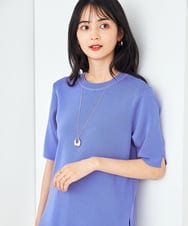 K2FGA20039 a.v.v(アー・ヴェ・ヴェ) 【接触冷感/UVカット/洗える】クルーネック美ラクるサマーニット アイボリー