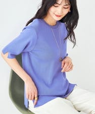 K2FGA20039 a.v.v(アー・ヴェ・ヴェ) 【接触冷感/UVカット/洗える】クルーネック美ラクるサマーニット アイボリー