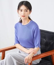 K2FGA20039 a.v.v(アー・ヴェ・ヴェ) 【接触冷感/UVカット/洗える】クルーネック美ラクるサマーニット アイボリー