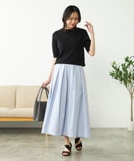 K2FGA69039 a.v.v(アー・ヴェ・ヴェ) 【接触冷感/UVカット/洗える】ボートネックパフスリーブ美ラクるサマーニット ピンク