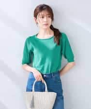 K2FGD12044 a.v.v(アー・ヴェ・ヴェ) プリーツスリーブサマーニット【接触冷感/UVカット】 ブラック