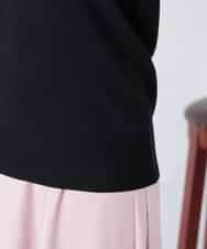 K2FGD12044 a.v.v(アー・ヴェ・ヴェ) プリーツスリーブサマーニット【接触冷感/UVカット】 ブラック