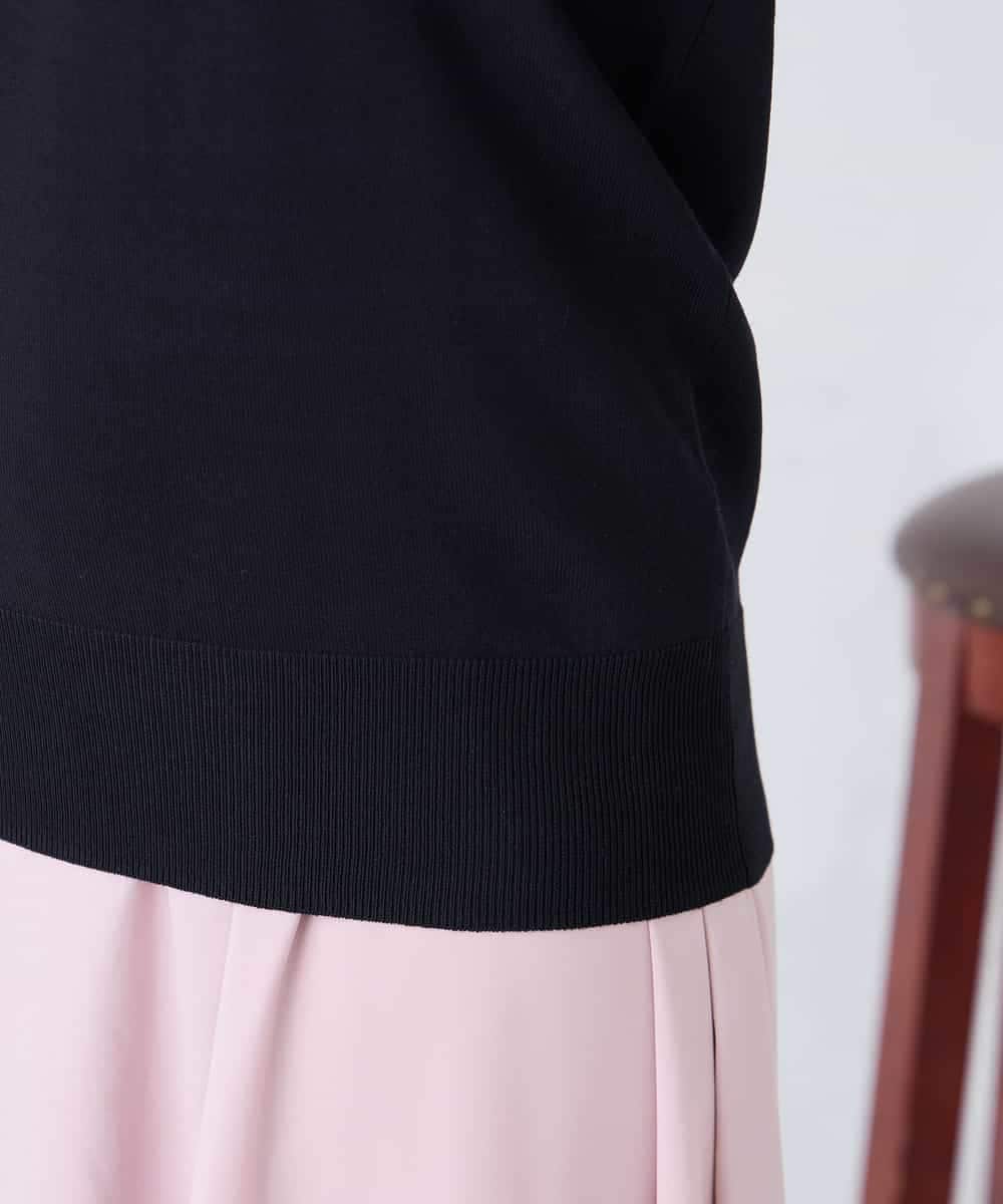 K2FGD12044 a.v.v(アー・ヴェ・ヴェ) プリーツスリーブサマーニット【接触冷感/UVカット】 ブラック