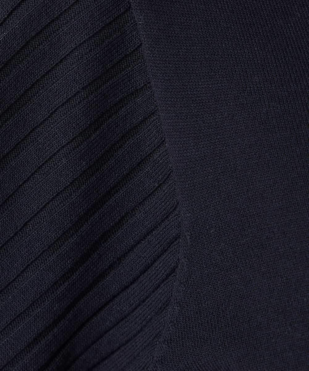 K2FGD12044 a.v.v(アー・ヴェ・ヴェ) プリーツスリーブサマーニット【接触冷感/UVカット】 ブラック