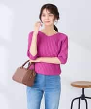 K2FGD15044 a.v.v(アー・ヴェ・ヴェ) プリーツライクサマーニット ピンク