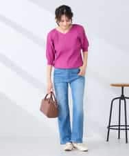 K2FGD15044 a.v.v(アー・ヴェ・ヴェ) プリーツライクサマーニット ピンク