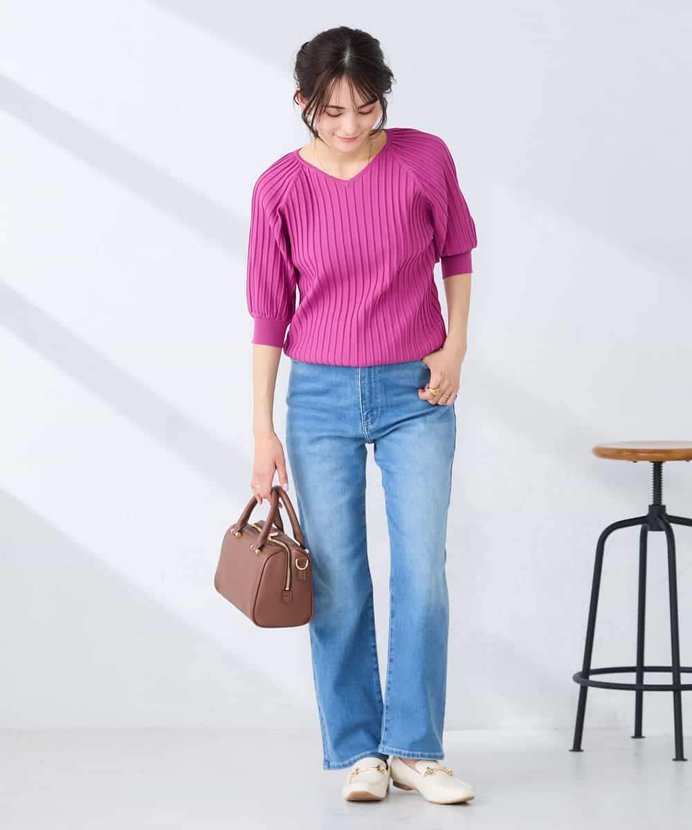 K2FGD15044 a.v.v(アー・ヴェ・ヴェ) プリーツライクサマーニット ピンク