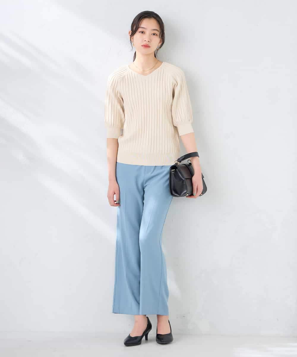 K2FGD15044 a.v.v(アー・ヴェ・ヴェ) プリーツライクサマーニット ピンク