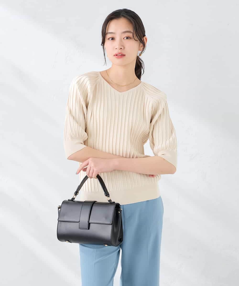 K2FGD15044 a.v.v(アー・ヴェ・ヴェ) プリーツライクサマーニット オフホワイト