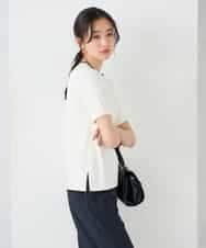 K2FGD20039 a.v.v(アー・ヴェ・ヴェ) ハーフスリーブクルーネックサマーニット【洗える/接触冷感/UVカット】 ホワイト