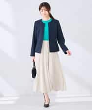 K2FGD20039 a.v.v(アー・ヴェ・ヴェ) ハーフスリーブクルーネックサマーニット【洗える/接触冷感/UVカット】 ブラック