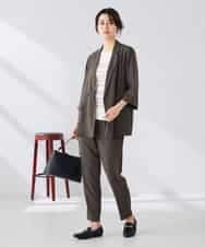 K2FGD20039 a.v.v(アー・ヴェ・ヴェ) ハーフスリーブクルーネックサマーニット【洗える/接触冷感/UVカット】 ブラック