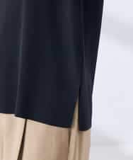 K2FGD20039 a.v.v(アー・ヴェ・ヴェ) ハーフスリーブクルーネックサマーニット【洗える/接触冷感/UVカット】 ブラック