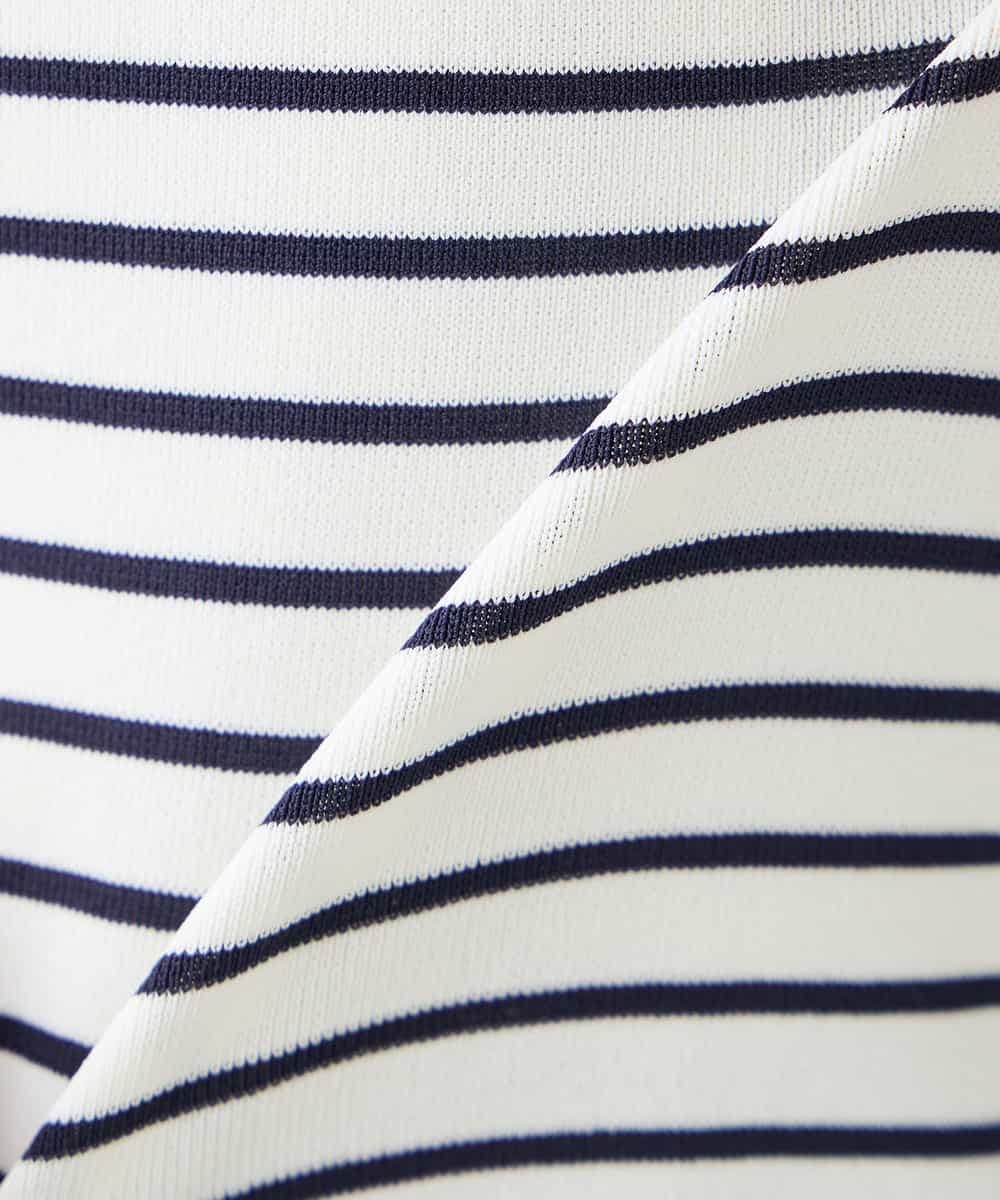 K2FGD20039 a.v.v(アー・ヴェ・ヴェ) ハーフスリーブクルーネックサマーニット【洗える/接触冷感/UVカット】 ブラック