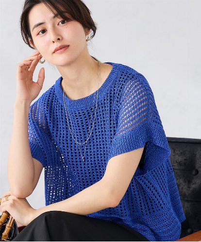 K2FGD25049 a.v.v ラメ混メッシュニット