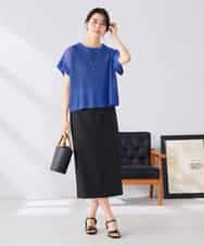 K2FGD25049 a.v.v(アー・ヴェ・ヴェ) ラメ混メッシュニット ブルー