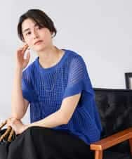 K2FGD25049 a.v.v(アー・ヴェ・ヴェ) ラメ混メッシュニット ブルー