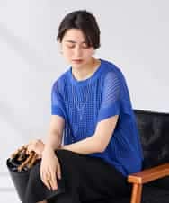 K2FGD25049 a.v.v(アー・ヴェ・ヴェ) ラメ混メッシュニット ブルー