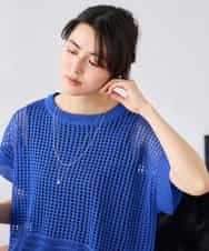 K2FGD25049 a.v.v(アー・ヴェ・ヴェ) ラメ混メッシュニット ブルー