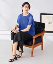 K2FGD25049 a.v.v(アー・ヴェ・ヴェ) ラメ混メッシュニット ブルー