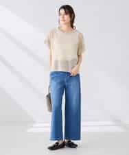 K2FGD25049 a.v.v(アー・ヴェ・ヴェ) ラメ混メッシュニット ブルー