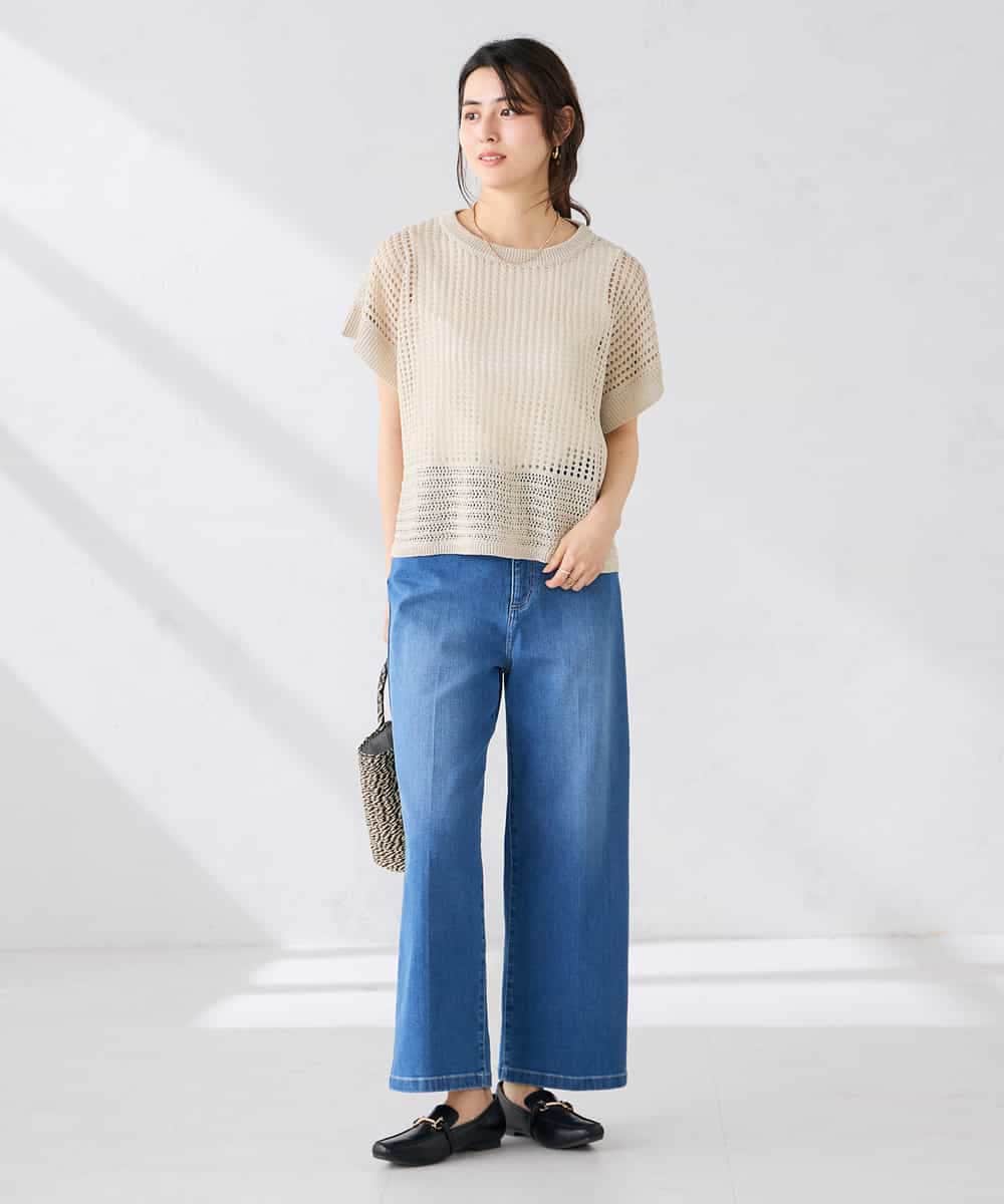 K2FGD25049 a.v.v(アー・ヴェ・ヴェ) ラメ混メッシュニット ブルー