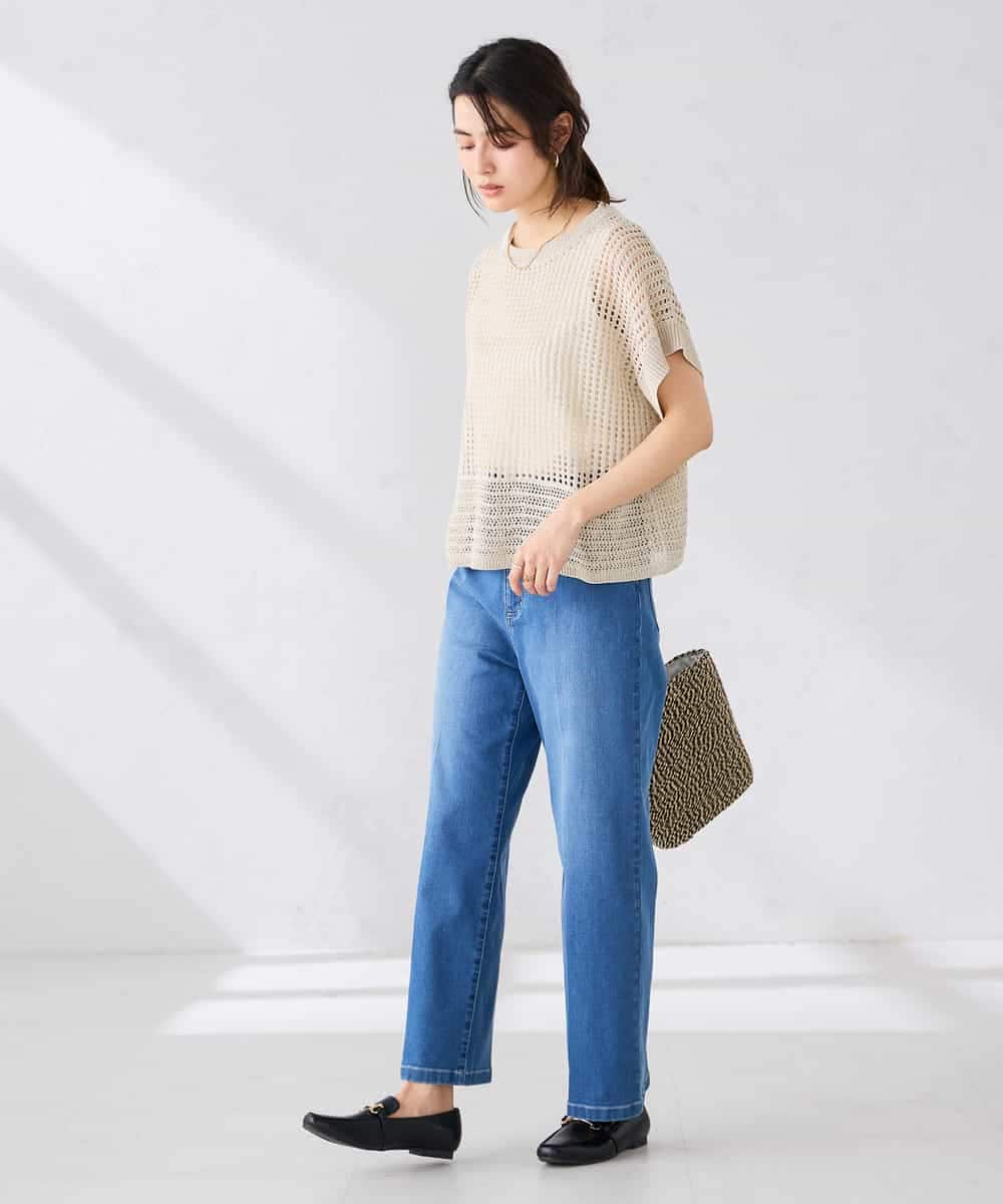 K2FGD25049 a.v.v(アー・ヴェ・ヴェ) ラメ混メッシュニット ブルー