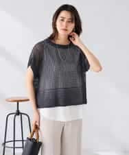 K2FGD25049 a.v.v(アー・ヴェ・ヴェ) ラメ混メッシュニット ブルー