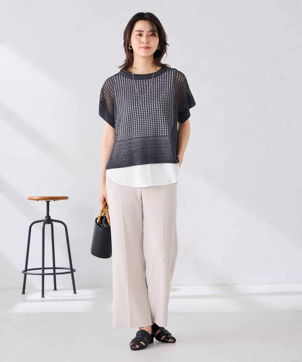 K2FGD25049 a.v.v(アー・ヴェ・ヴェ) ラメ混メッシュニット ブルー