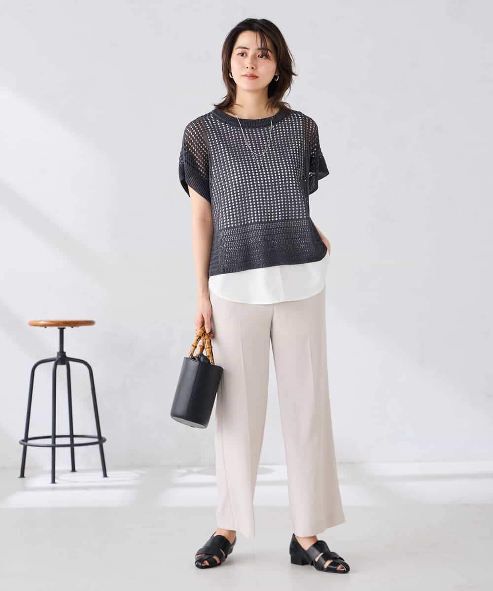 K2FGD25049 a.v.v(アー・ヴェ・ヴェ) ラメ混メッシュニット ブルー