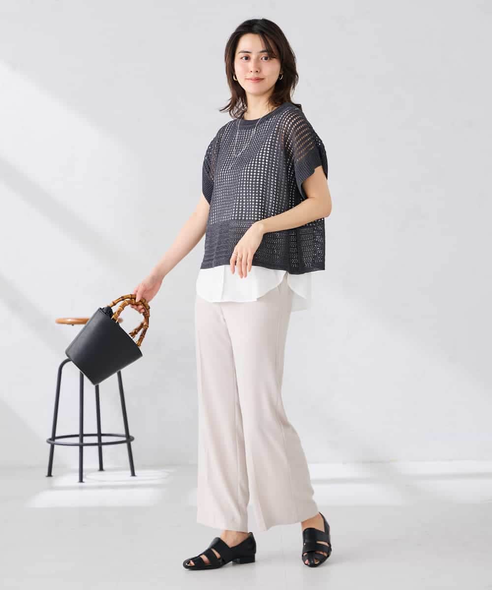 K2FGD25049 a.v.v(アー・ヴェ・ヴェ) ラメ混メッシュニット ブルー