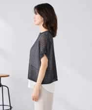 K2FGD25049 a.v.v(アー・ヴェ・ヴェ) ラメ混メッシュニット ブルー