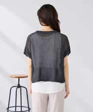 K2FGD25049 a.v.v(アー・ヴェ・ヴェ) ラメ混メッシュニット ブルー