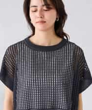 K2FGD25049 a.v.v(アー・ヴェ・ヴェ) ラメ混メッシュニット ブルー