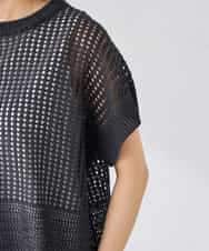 K2FGD25049 a.v.v(アー・ヴェ・ヴェ) ラメ混メッシュニット ブルー