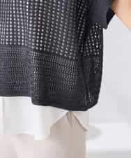 K2FGD25049 a.v.v(アー・ヴェ・ヴェ) ラメ混メッシュニット ブルー